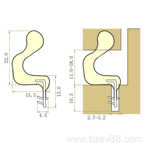 door ang window rubber seal strip pu foam sealing strip